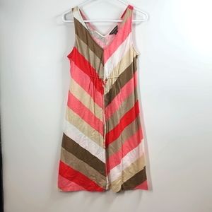 Tommy Bahama Red and Brown Striped Dress